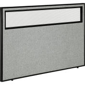 Interion® Office Partition Panel With Partial Window, 60-1/4"W x 42"H, Gray