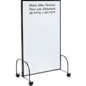Interion® Mobile Office Partition Panel with 2-Sided Whiteboard, 36-1/4"W x 63-1/2"H