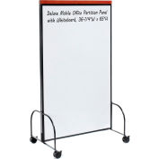 Interion® Deluxe Mobile Office Partition Panel With 2-Sided Whiteboard, 36-1/4"W x 65"H