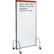 Interion® Deluxe Mobile Office Partition Panel with 2-sided Whiteboard,36-1/4"W x 77"H