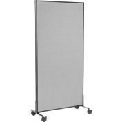 Interion® Mobile Office Partition Panel, 36-1/4"W x 75"H, Gray