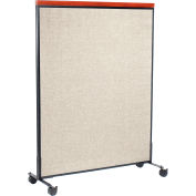 Interion® Mobile Deluxe Office Partition Panel, 48-1/4"W x 64-1/2"H, Tan