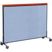 Interion® Mobile Deluxe Office Partition Panel, 60-1/4"W x 46-1/2"H, Bleu
