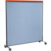 Interion® Mobile Deluxe Office Partition Panel, 60-1/4"W x 64-1/2"H, Blue