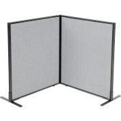 Interion® Freestanding 2-Panel Corner Room Divider, 36-1/4"W x 42"H Panels, Gray