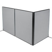 Interion® Freestanding 3-Panel Corner Room Divider, 48-1/4"W x 60"H Panels, Gray