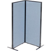 Interion® Freestanding 2-Panel Corner Room Divider, 24-1/4"W x 60"H Panels, Bleu