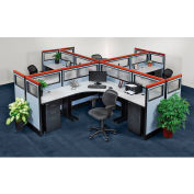 Interion® Pre-Configured 4 Person Office Cubicle