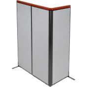 Interion® Deluxe Freestanding 3-Panel Corner Room Divider, 24-1/4"W x 73-1/2"H Panels, Gray