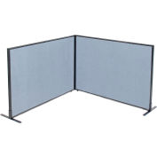 Interion® Freestanding 2-Panel Corner Room Divider, 60-1/4"W x 42"H Panels, Bleu