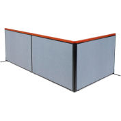 Interion® Freestanding 3-Panel Corner Room Divider, 60-1/4"W x 72"H Panels, Bleu