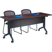 Interion® Table d’entraînement Flip-Top, 48"L x 24"W, Noyer