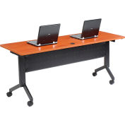 Interion® Table d'entraînement - Flip-Top 72" x 24" - Cerise