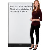 Interion® Electric Office Partition Panel with Whiteboard, 36-1/4"W x 64"H