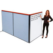 Interion® Deluxe Freestanding 3-Panel Corner Room Divider w/Whiteboard 48-1/4"W x 61-1/2"H Blue