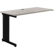 Interion® 48"W Left Handed Return Table - Rustic Gray