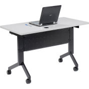 Interion® Flip-Top Training Table, 48"L x 24"W, Gray