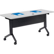 Interion® Table d’entraînement Flip-Top, 60"L x 24"W, Gris