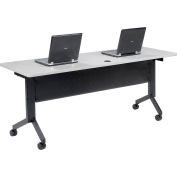 Interion® Table d’entraînement Flip-Top, 72"L x 24"W, Gris