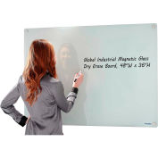 Tableau blanc en verre magnétique industriel ™ mondial, 48 » x 36 »