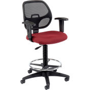 Interion® Drafting Stool - Tissu - Rouge
