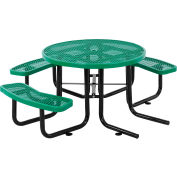 Table de™ pique-nique ronde industrielle mondiale de 46 pouces, accessible en fauteuil roulant, verte