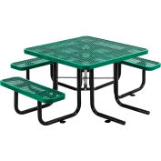 Table de pique-nique carrée™ Industrielle Mondiale de 46 pouces, accessible en fauteuil roulant, verte