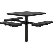 Global Industrial 46" Square Picnic Table, In Ground Mount, ADA Compliant, Black