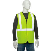 Global Industrial Class 2 Hi-Vis Safety Vest, 2" Reflective Strips, Polyester Solid, Lime, Size S/M