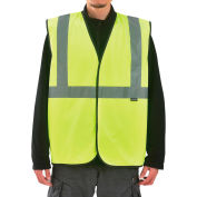 Global Industrial Class 2 Hi-Vis Safety Vest w/ Global Logo, 2" Reflective Strips, Lime, L/XL
