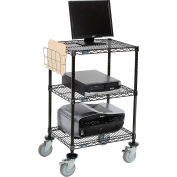 Nexel™ 3-étagère fil Mobile Printer Stand avec porte-Document, 24" W x 18 « D x 40 » H, noir
