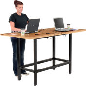 Table de hauteur debout Interion® avec puissance, 72 « L x 36"W, Naturel