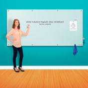 Tableau blanc en verre magnétique industriel ™ mondial, 96 » x 48 »