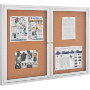 Global Industrial™ Panneau d’affichage de Cork fermé - 48 po l x 36 po H - 2 porte(s)