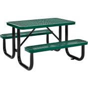 Global Industrial™ 4' Rectangular Picnic Table, Expanded Metal, Green