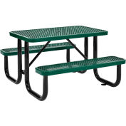 Global Industrial 4' Rectangular Picnic Table, Expanded Metal, Green