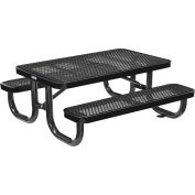 Global Industrial™ 4' Table de pique-nique rectangulaire pour enfants, métal déployé, noir