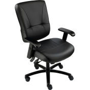 Interion® Big & Tall Chair With High Back & Adjustable Arms, Leather, Black