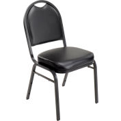 Interion® Banquet Chair With Round Back, Vinyl, Black - Pkg Qty 4