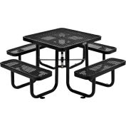 Global Industrial™ 3 ft. Square Outdoor Steel Picnic Table - Expanded Metal - Black