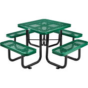 Global Industrial™ 3 ft. Square Outdoor Steel Picnic Table - Expanded Metal - Green