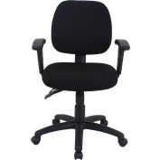 Interion® 24 Hour Fabric Task Chair With Mid Back & Adjustable Arms, Black