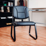 Interion® Chaise de réception en cuir bondé sans arm sans arme antimicrobienne