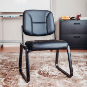 Interion® chaise de réception en vinyle sans bras