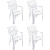 Interion® Outdoor Resin Stacking Chair - White - Pkg Qty 4