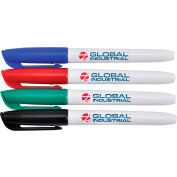 Global Industrial™ Dry Erase Markers, Fine Tip, Couleurs assorties, 4 Pack