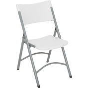 Chaise pliante interion® avec le dos moyen, résine, blanc - Qté par paquet : 4