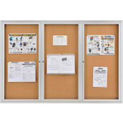 Global Industrial™ Panneau d’affichage de Cork fermé - 72 po l x 48 po H - 3 porte(s)