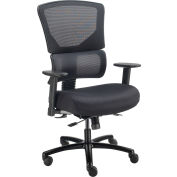 Interion® 24 Hour Big & Tall Mesh Back Chair With High Back & Adjustable Arms, Fabric, Black