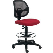 Interion® Armless Mesh Drafting Stool - Tissu - Rouge